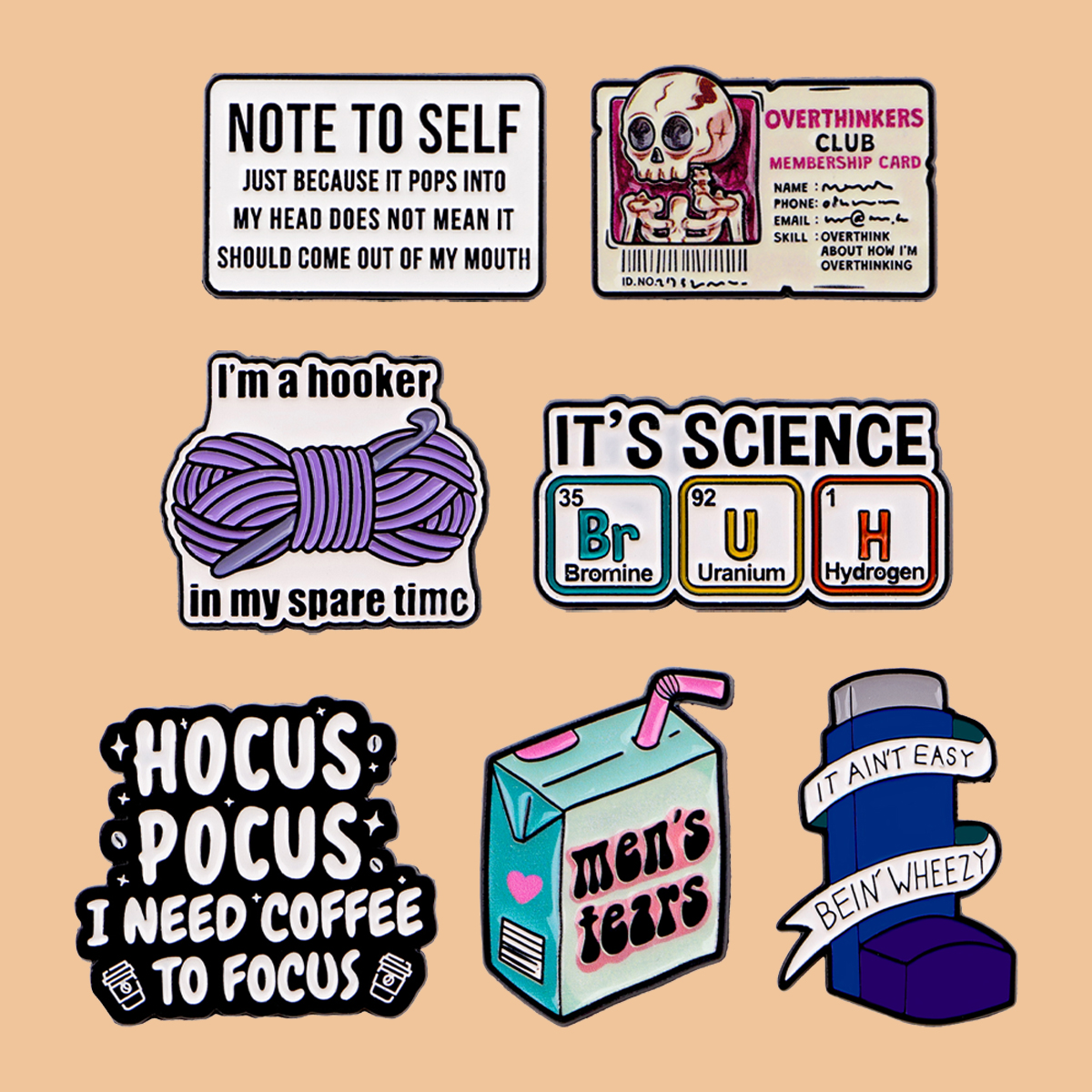 Science Bob - Funny Cartoon Quotes Enamel Pines Chemical