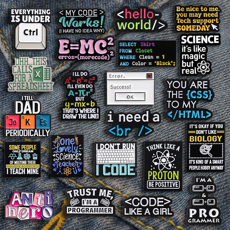Science Bob - Scientific Program Code Collection Brooch Enamel