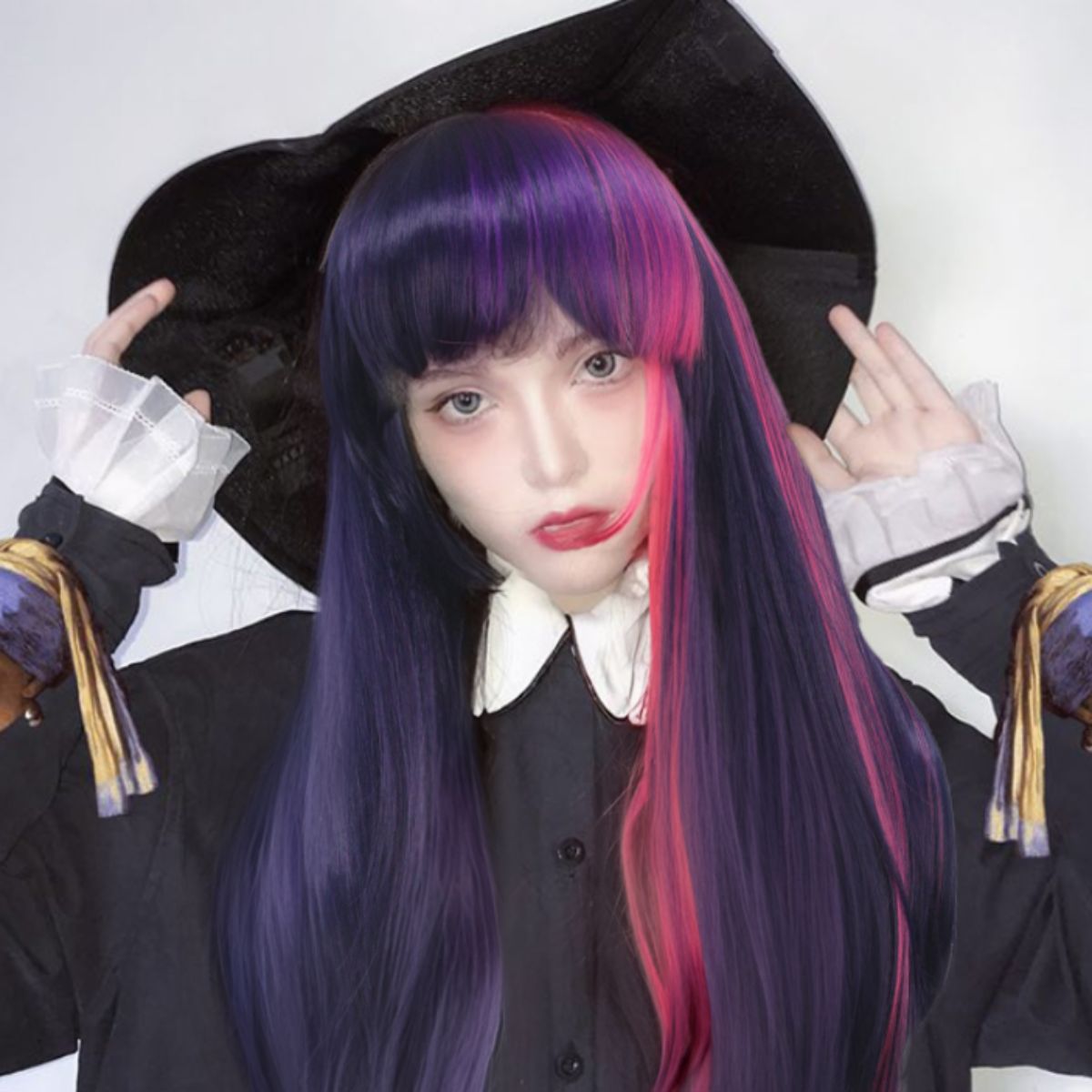 Pink Purple Neat Bangs Long St - Science Bob บทวิจารณ์และราคา