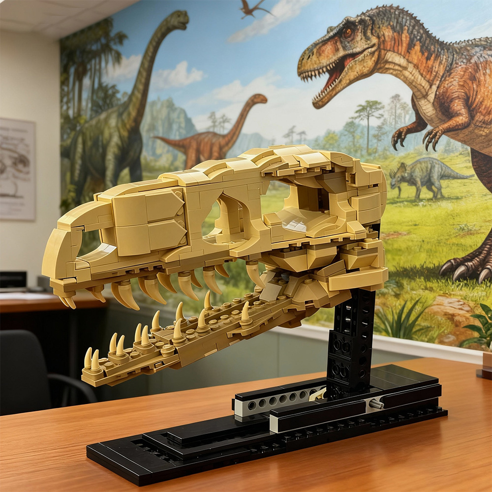 MOC Velociraptor Fossil Skull  - Fossil Replica Display บทวิจารณ์และราคา