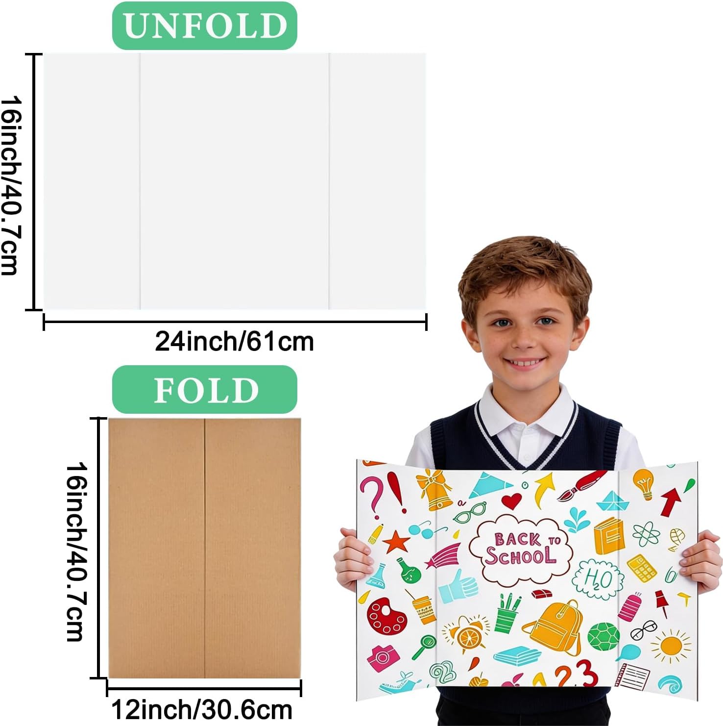 Trifold Poster Board 24x16 Inc - Science Project บทวิจารณ์และราคา