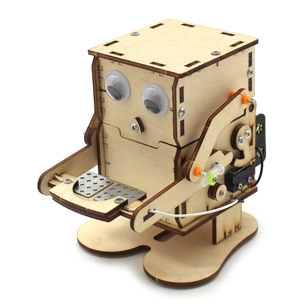 Robot Eating Coin Wood DIY Mod - Science Project Robot บทวิจารณ์และราคา