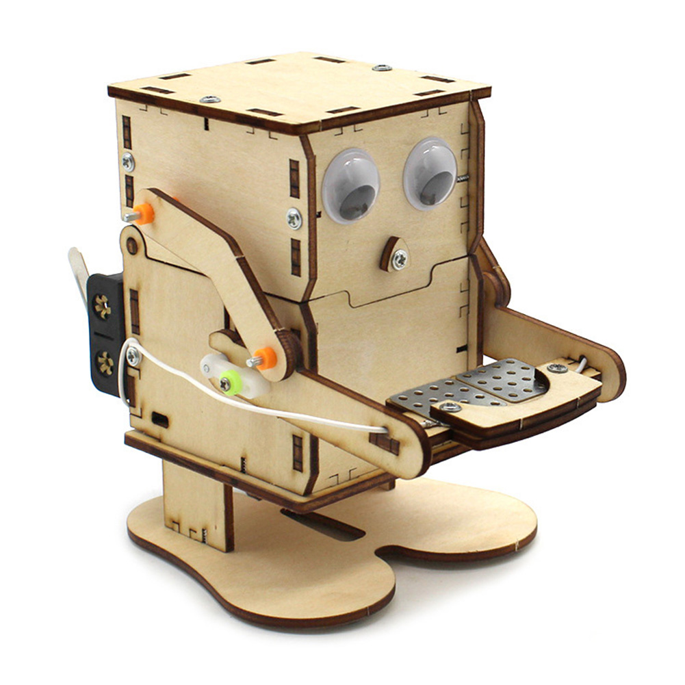 Robot Eating Coin Wood DIY Mod - Science Project Robot บทวิจารณ์และราคา