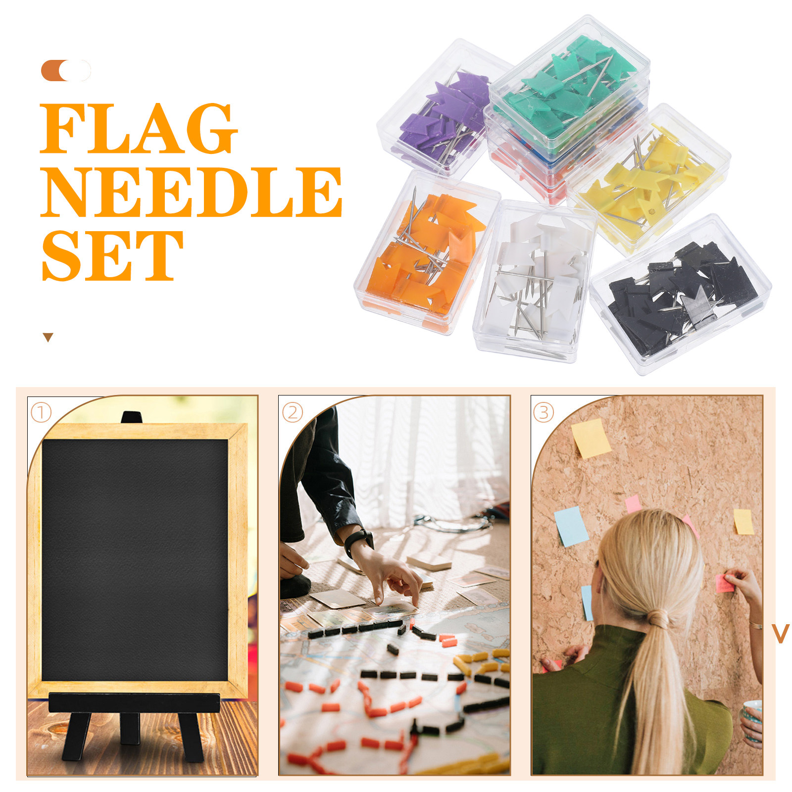 160Pcs Colorful Flag Push Pins - Science Project บทวิจารณ์และราคา
