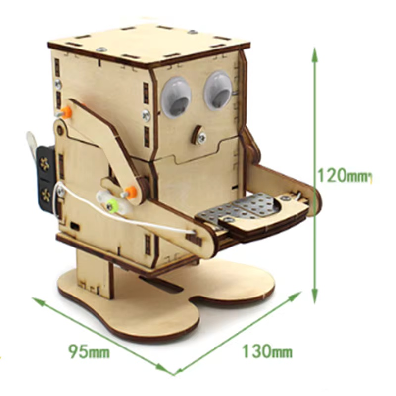 DIY Coin Eating Robot Wooden M - Science Project Robot บทวิจารณ์และราคา